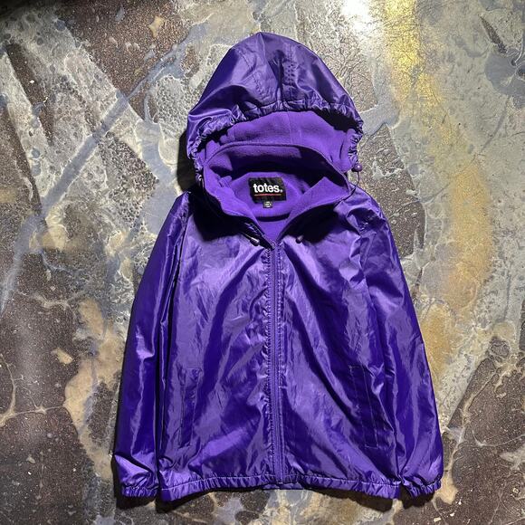 Totes Purple Hooded Windbreaker – Fleece Lined – Size Small - Picture 1 of 4